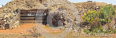 Old mine entrance panorama Stock Photo