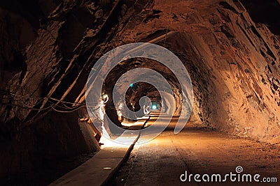 Old mine tunnel Stock Photo