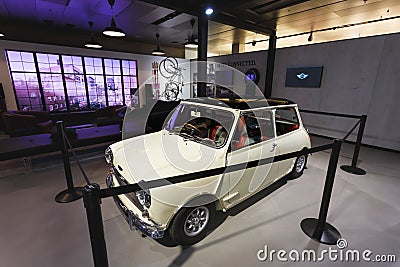 Old Mini Cooper in the exibition Editorial Stock Photo