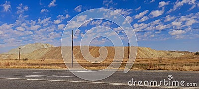 Old mining dumb, Welkom, South Africa. Stock Photo