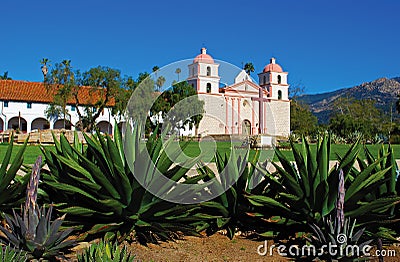 Old Mission Santa Barbara Stock Photo