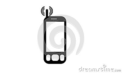 Old Mobile Phone - Cell Phone Icon - Old Keypad Mobile Phone Vector Illustration