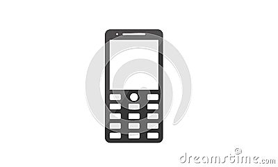 Old Mobile Phone - Cell Phone Icon - Old Keypad Mobile Phone Vector Illustration