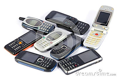 Old Mobile phones Stock Photo