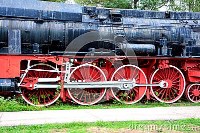 Old model locomotive, made in Resita Editorial Stock Photo