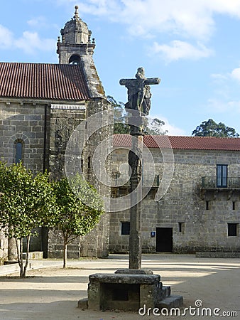 OLD MONASTERY IN GALICIA Stock Photo