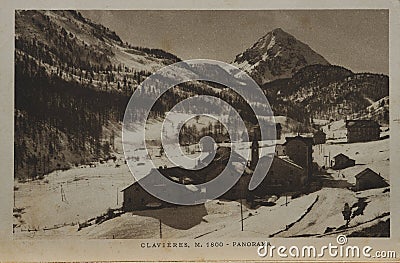 An old monochrome picture postcard Editorial Stock Photo