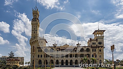 The old Montazah Royal Palace in the park of Alexandria. Stock Photo