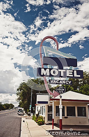 Old motel sign Stock Photo
