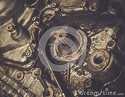 Old motorcycle engine Stock Photo