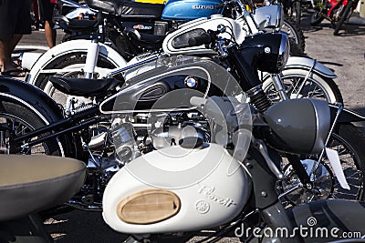 Old motorcycles exhibition Editorial Stock Photo