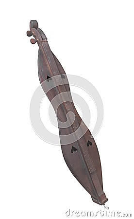 Old mountain dulcimer isolated. Stock Photo