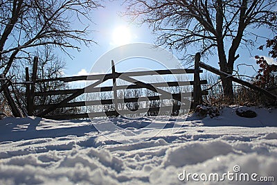 An old mountain gate in central Serbia. Stock Photo