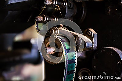 Old movie projector film Stock Photo