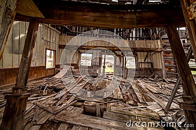 Old movie set from Gunsmoke interior falling down from time Stock Photo