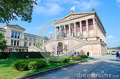 Old National Gallery and New Museum on famous Museum Island, Berlin, Germany Editorial Stock Photo