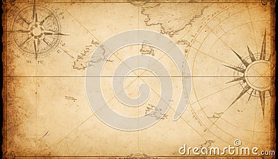 Old nautical grunge map background Stock Photo