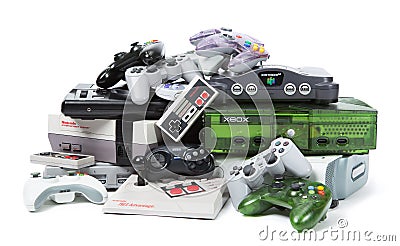 The Old and New of Console Gaming Editorial Stock Photo