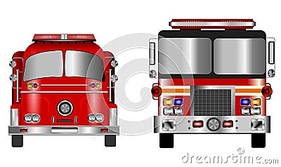 Old and new fire engine Stock Photo