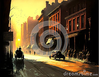 old New York city street circa 1925 Stock Photo