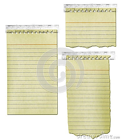 Old Notepad Paper with Tape Stock Photo