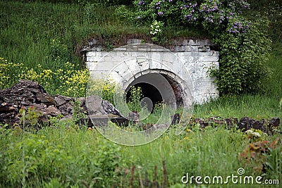 Old object of fortress. Abandoned place Stock Photo