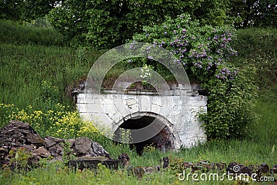 Old object of fortress. Abandoned place Stock Photo