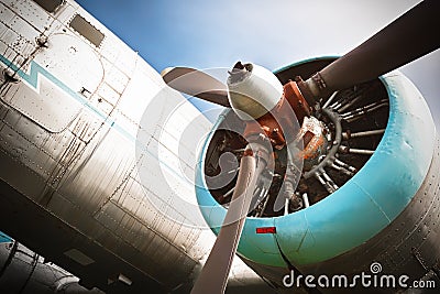 An old obsolete aircraft propeller Stock Photo