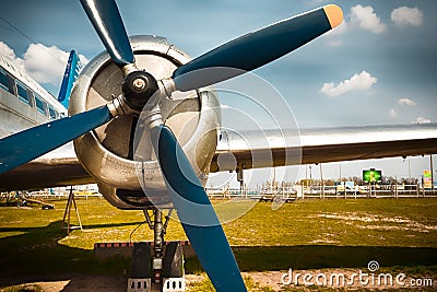 An old obsolete aircraft propeller Stock Photo