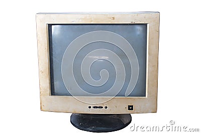 Old and obsolete computer. Stock Photo