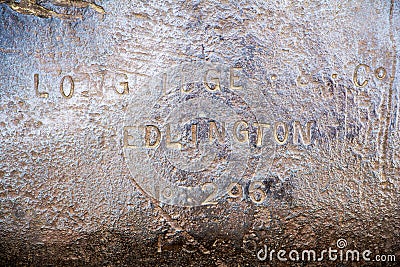 Old obsolete iron steel texture, backround, Crimea Editorial Stock Photo