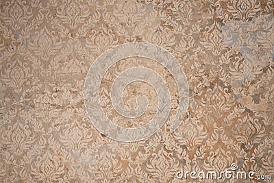 Old obsolete spanish ceramic tile. Dirtyl design background with ancient ornament, Abstract grunge decoration Stock Photo