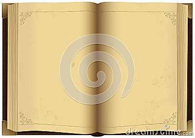 Old open book Vector Illustration