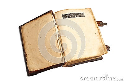 Old open book with blank pages Stock Photo