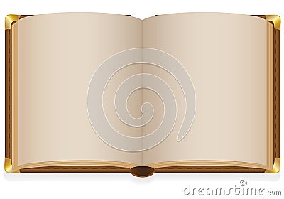 Old open book with blank sheets Vector Illustration