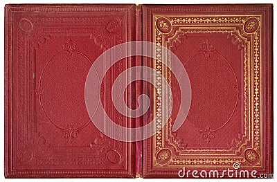 Old open book 1870 Stock Photo