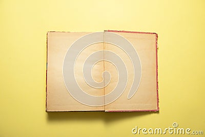 Old open book empty pages. Education Stock Photo