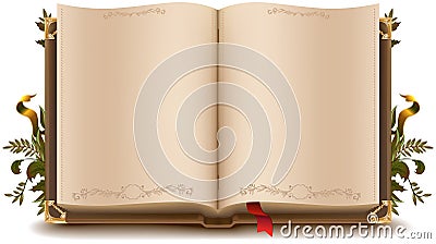 Old open book Vector Illustration