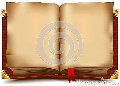 Old open book Vector Illustration