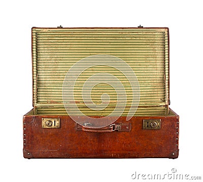 Old open suitcase Stock Photo