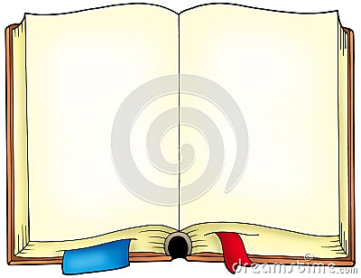 Old opened book Cartoon Illustration