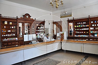 The old operating pharmacy Editorial Stock Photo