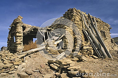 Old Oraibi, Hopi Village on Third Mesa, Hopi Indian Reservation Editorial Stock Photo