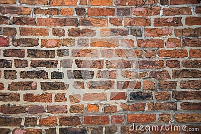 Old orange brick wall background Stock Photo