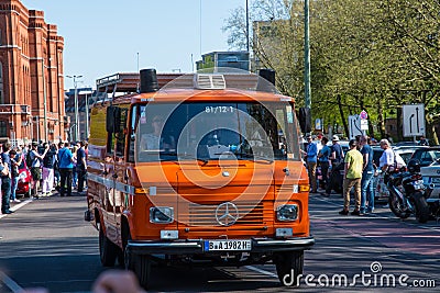 Old orange Mercedes Benz fire truck Editorial Stock Photo