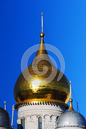 Old orthodox Archangels church. Moscow Kremlin Stock Photo