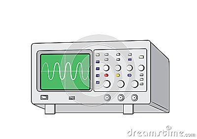 Old oscilloscope2 Vector Illustration