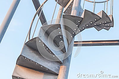 Old outdoor metal stair Stock Photo