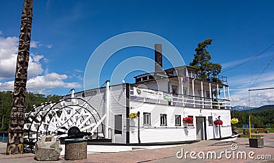 An old paddle-boat restored and transformed into a museum in northern canada Editorial Stock Photo