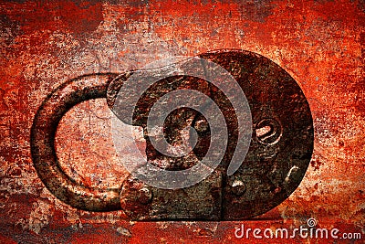 Old padlock in the artistic closeup. Vintage padlock Stock Photo